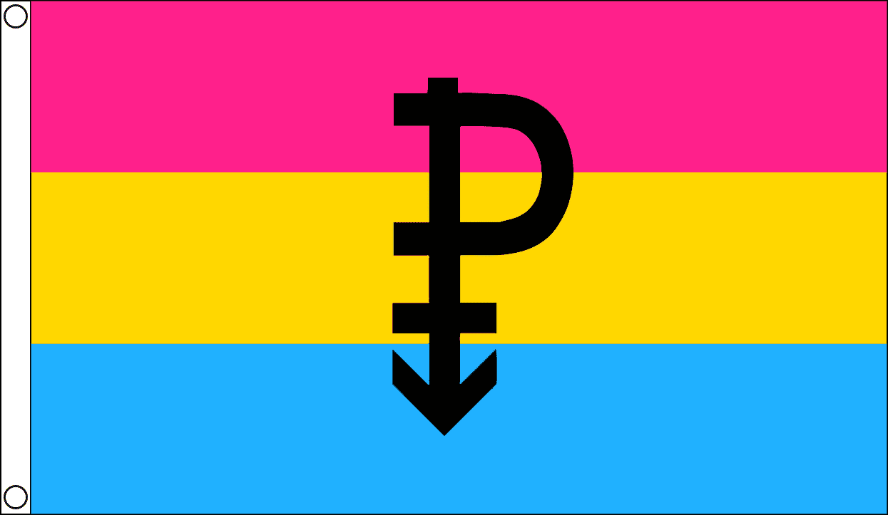 Pansexual Symbol Fahne aus Stoff | 90 x 150 cm - Bild 1
